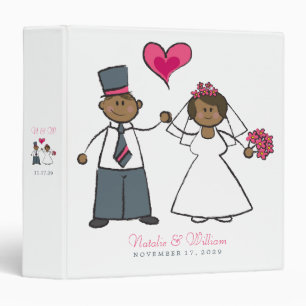 Classeur Cartoon Mariage mariée et mariée Fuchsia Coeur