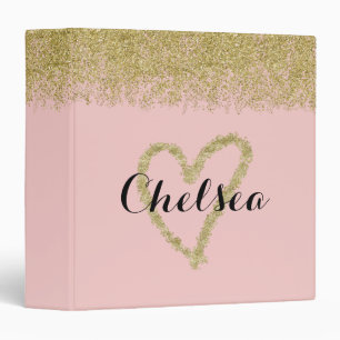 Classeur Cascade de Parties scintillant rose rose et or