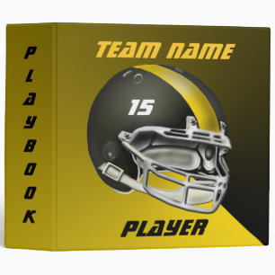 Classeur Casque de football noir et jaune