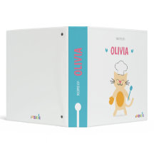 Cat Chef Personalized Kids Recipe Binder