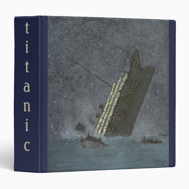 Classeur Catastrophe maritime du naufrage du navire Titanic (Devant/Côté)