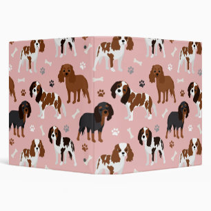Classeur Cavalier King Charles Spaniel Paws et os 3 Rin