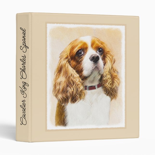 Classeur Cavalier King Charles Spaniel Tableau original 3 (Devant/Côté)