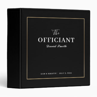 Classeur Célébrant de mariage en or noir Couple personnalis
