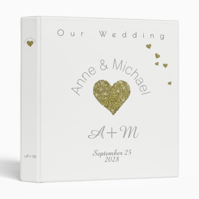 Classeur célébration d'amour . notre mariage blanc (Devant/Côté)
