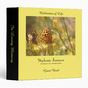 Classeur Célébration de la Mémoire de Vie, Papillon Jaune