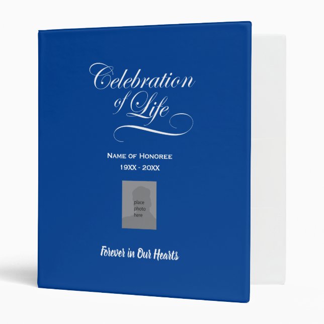 Classeur Célébration de la vie photo et tout arrière - plan (Devant/intérieur)
