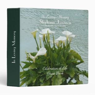 Classeur Celebration of Life Guest Book Calla Lilies Floral