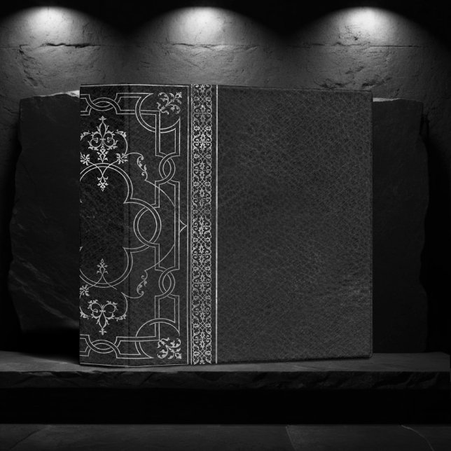 Classeur Céltic Ornate | Emblème moderne noir et argent (Créateur téléchargé)