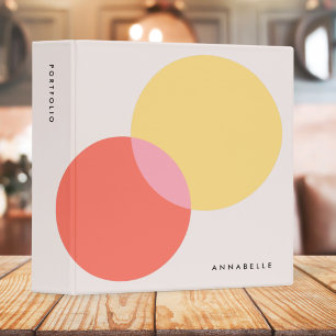 Classeur Cercles Abstraits modernes Rouge Jaune Rose Minima