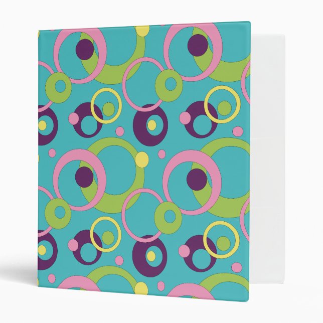 Classeur Cercles Bleus Funky (Devant/intérieur)
