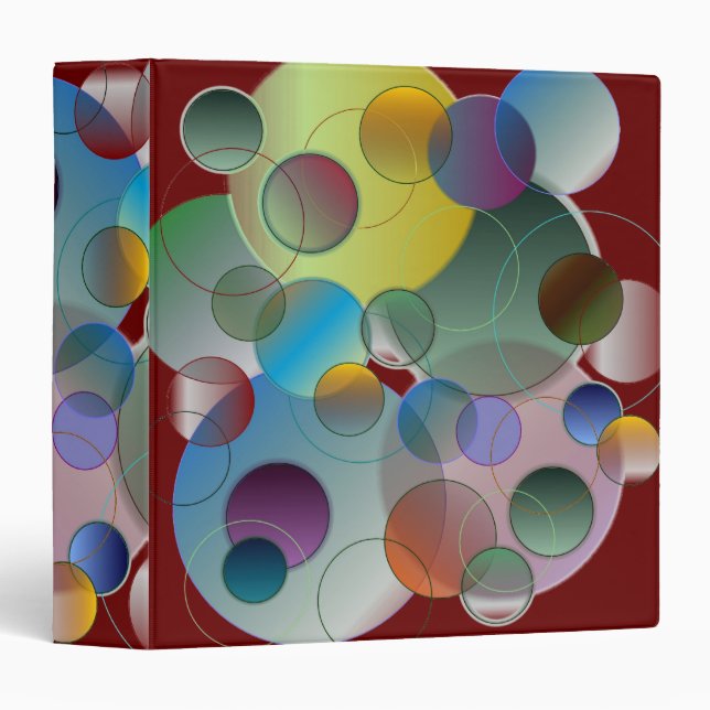 Classeur Cercles dimensionnels multicolores (Devant/Côté)