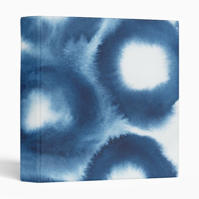 Classeur Cercles d'impression d'aquarelle Indigio (Devant/Côté)