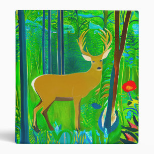 Classeur Cerf dans un cadre forestier d'Imaginaire