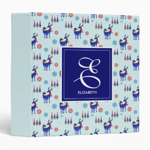 Classeur Cerfs, Arbres de Noël, et Snowflakes avec Monogram