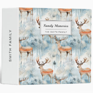 Classeur Cerfs de la forêt aquarelle d'hiver (3)