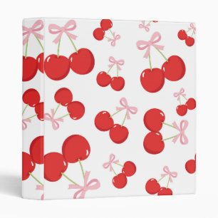 Classeur Cerises rouges avec cou rose Coquette Cottage Chic