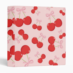 Classeur Cerises Rouges avec Nœud Rose Coquette Cottage Chi