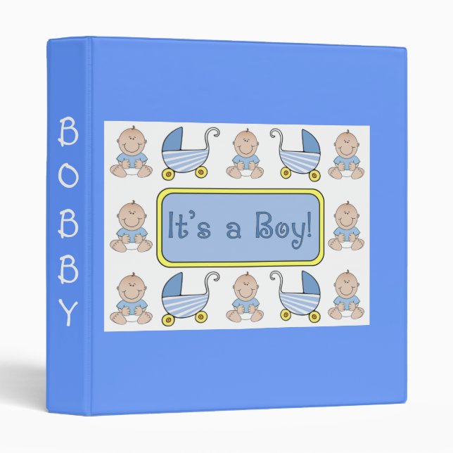 Classeur "C'est un garçon" Baby Book (Devant/Côté)