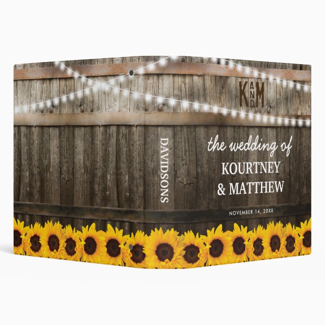 Classeur Chaîne de tournesols rustiques Lumières Mariage Ph (Arrière-plan)