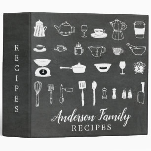 Classeur Chalkboard Kitchen Fête des mariées famille Recett