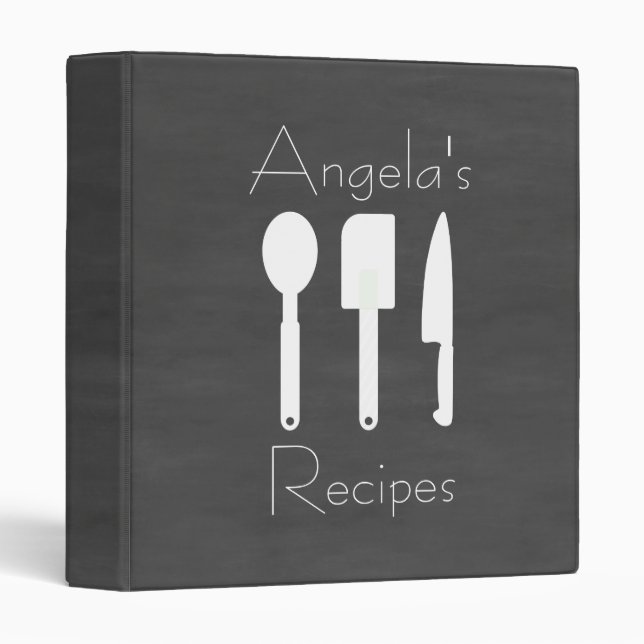 Classeur Chalkboard Kitchen Ustensile DO-IT-YOURSELF livre  (Devant/Côté)