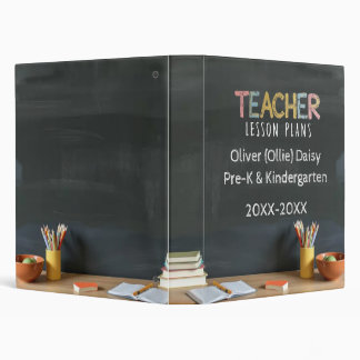 Classeur Chalkboard-Style Teacher Lesson Plan Binder