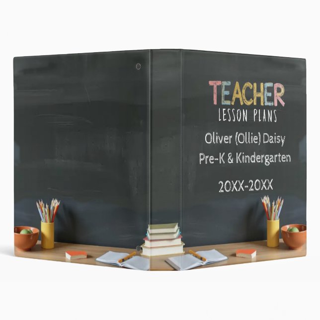 Classeur Chalkboard-Style Teacher Lesson Plan Binder (Arrière-plan)
