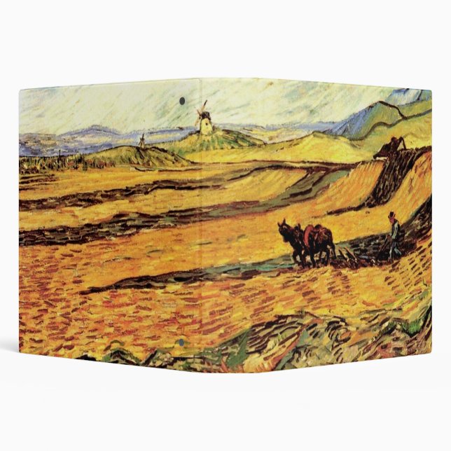 Classeur Champ avec Plowman et Mill par Vincent van Gogh (Arrière-plan)