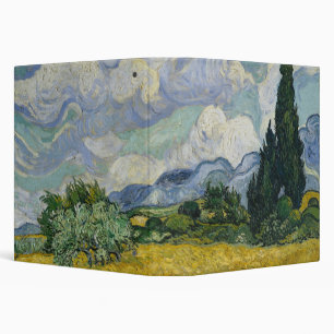Classeur Champ de blé avec cyprès, peinture à l'huile, Van