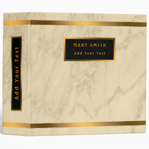 Classeur Champagne de Luxe Paillettes d'Or Marbre Personnal