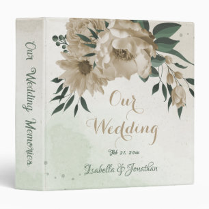 Classeur champagne romantique fleurs verdure album photo