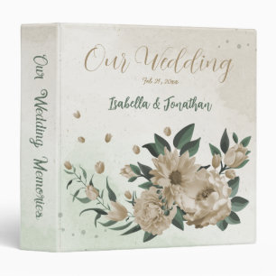 Classeur champagne romantique fleurs verdure album photo