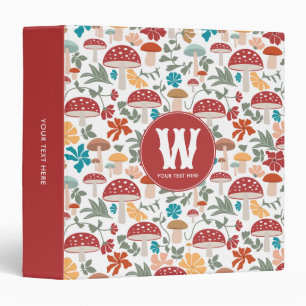 Classeur Champignons & Floral Mid Century Moderne Monogramm