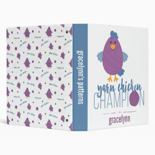 Classeur Champion de poule pourpre et bleu