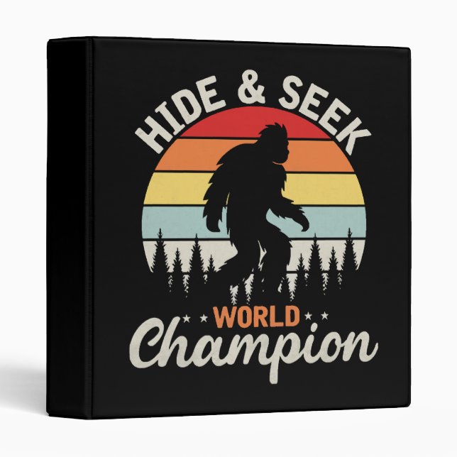 Classeur Champion du Monde de Cache-Cache Sasquatch (Devant/Côté)