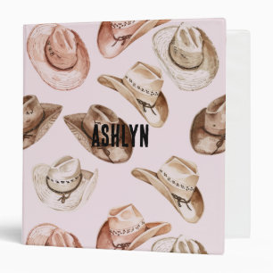 Classeur Chapeaux marrons roses jolis de cowgirl occidental
