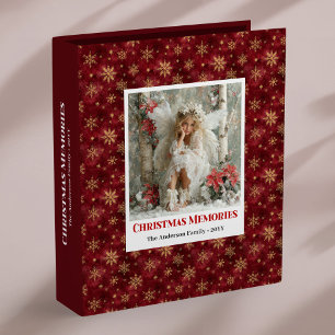 Classeur Charmant Ange Rouge Or Noël Personnalisé