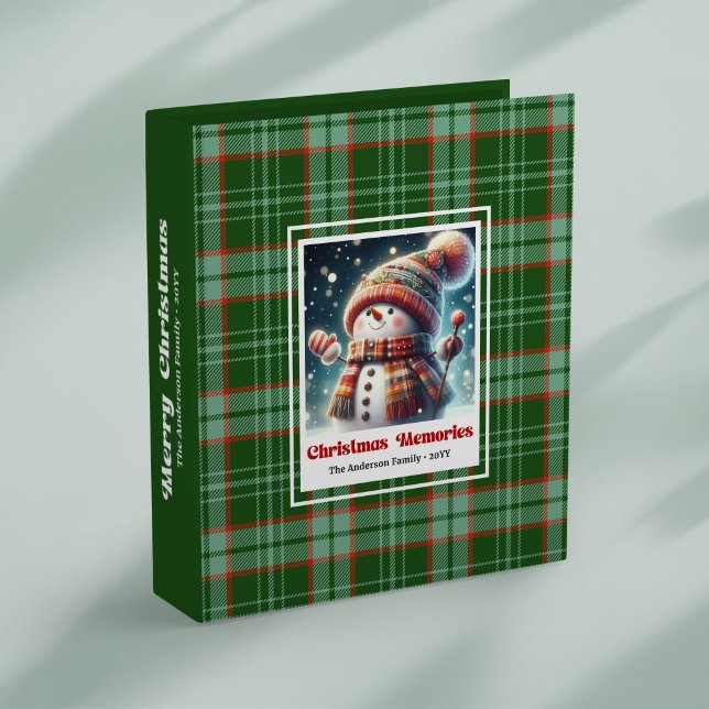 Classeur Charming Christmas snowman photo binder editable (Charming Christmas snowman photo binder editable)