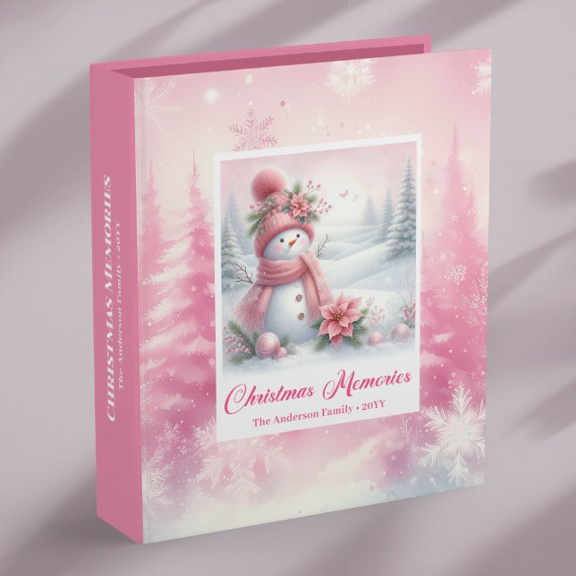 Classeur Charming Pink Snowman Winter Forest Christmas (Charming Pink Snowman Winter Forest Christmas Memory Album Binder

)