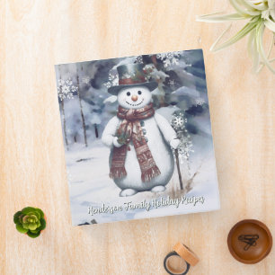 Classeur Charming Snowman Aquarelle Forêt d'hiver Recette