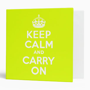 Classeur Chartreuse Keep Calm and Carry On