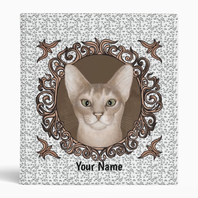 Classeur Chat Abyssinien orné (Devant)