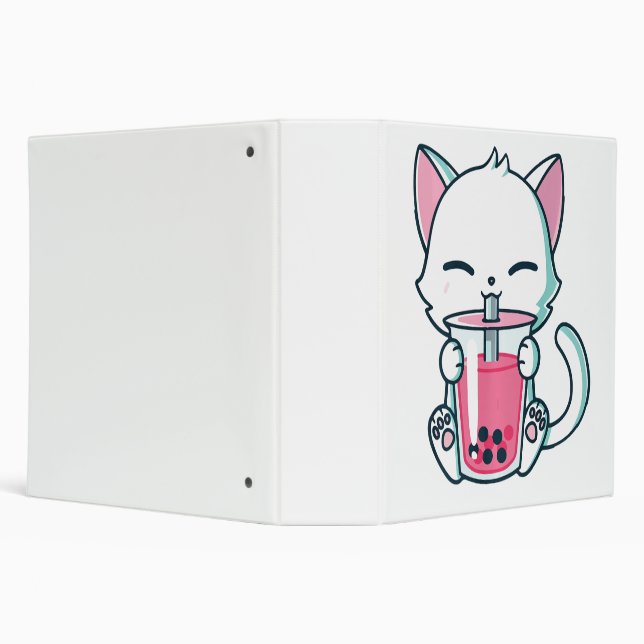 Classeur chat boba thé bulle thé anime kawaii neko japonais (Arrière-plan)
