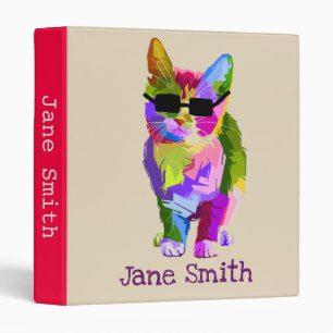 Classeur chat cool pop art