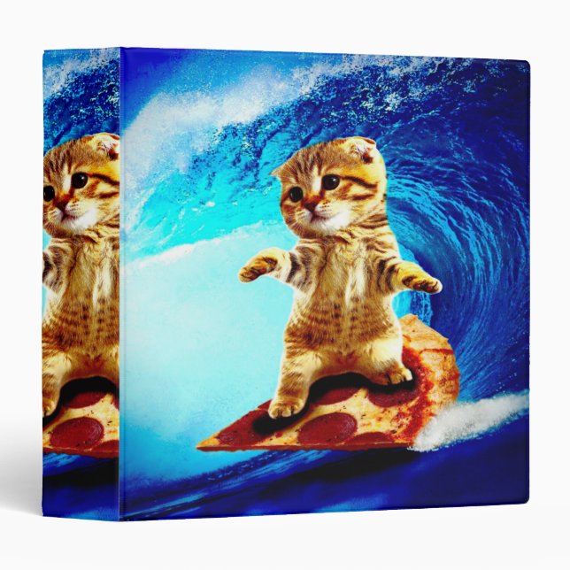 Classeur Chat de Pizza Surfing (Devant/Côté)