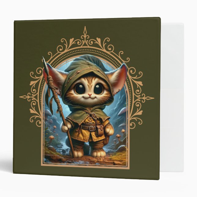Classeur Chat du gardien de la forêt - animal d'Imaginaire  (Devant/intérieur)