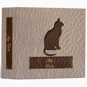 Classeur Chat en cuir doux