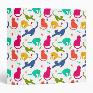 Classeur Chat et Motif de fils de couleur vive