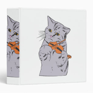 Classeur Chat jouant au violon - Choisir la couleur arrièr